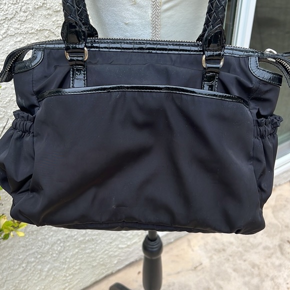 Brighton Nylon Purse with Croc Patent and Braided Handles - Picture 6 of 9